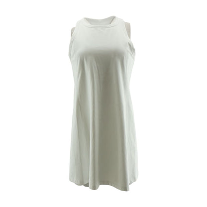 White Solid Mini Dress