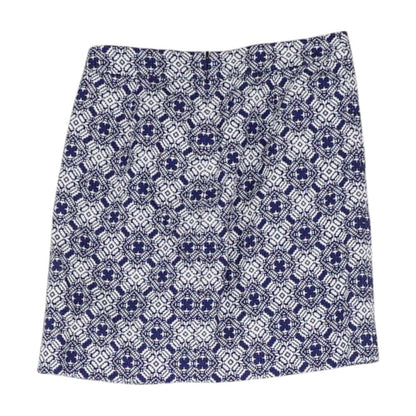 Blue Geometric Midi Skirt
