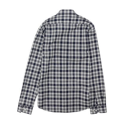 Navy Plaid Long Sleeve Button Down