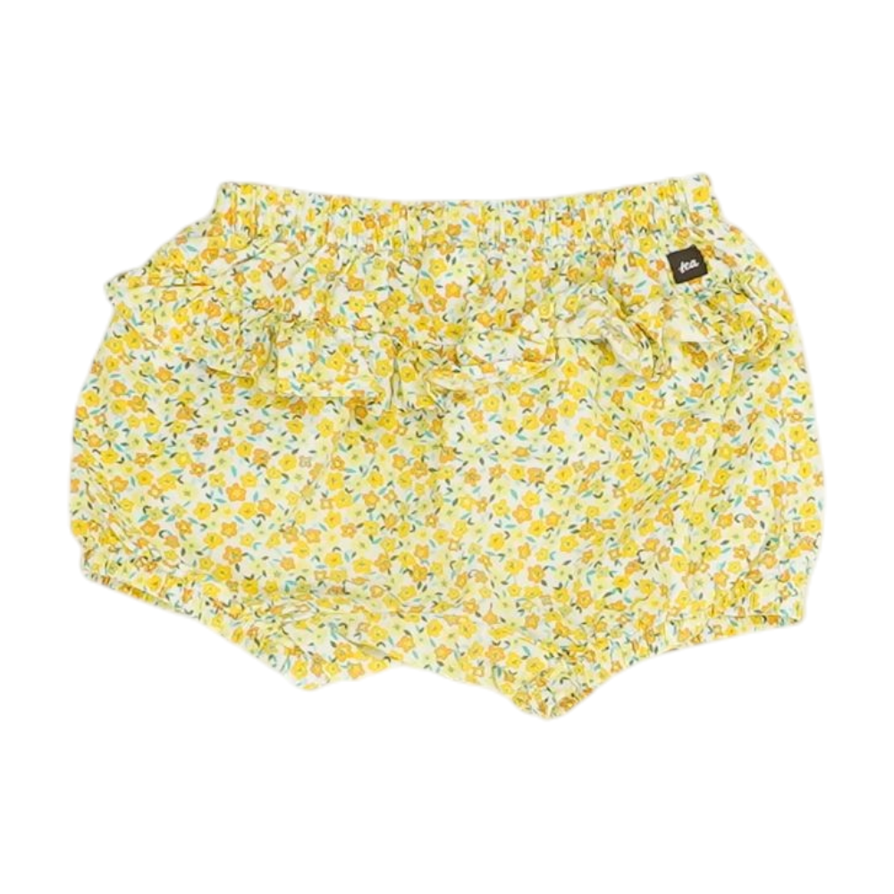 Yellow Floral Casual Shorts