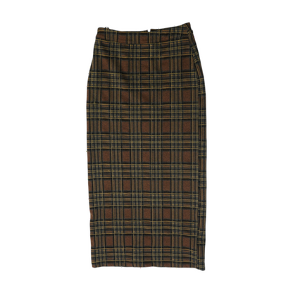 Brown Plaid Maxi Skirt