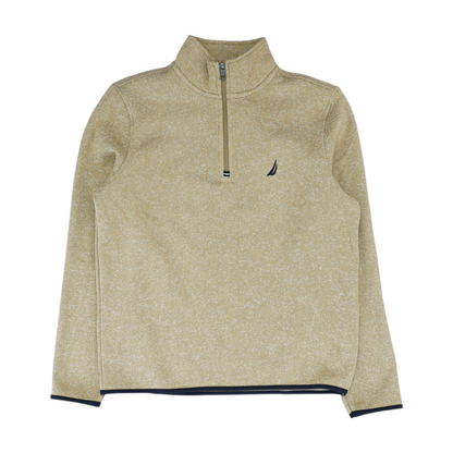Tan Solid 1/4 Zip Pullover