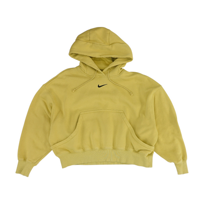 Yellow Solid Hoodie Pullover