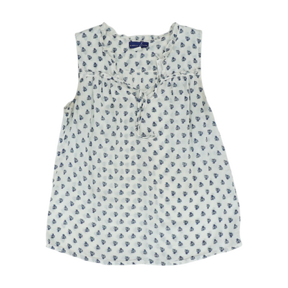 White Petite Floral Blouse