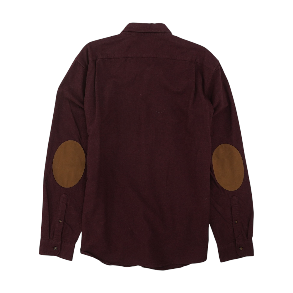 Burgundy Solid Flannel Button Down