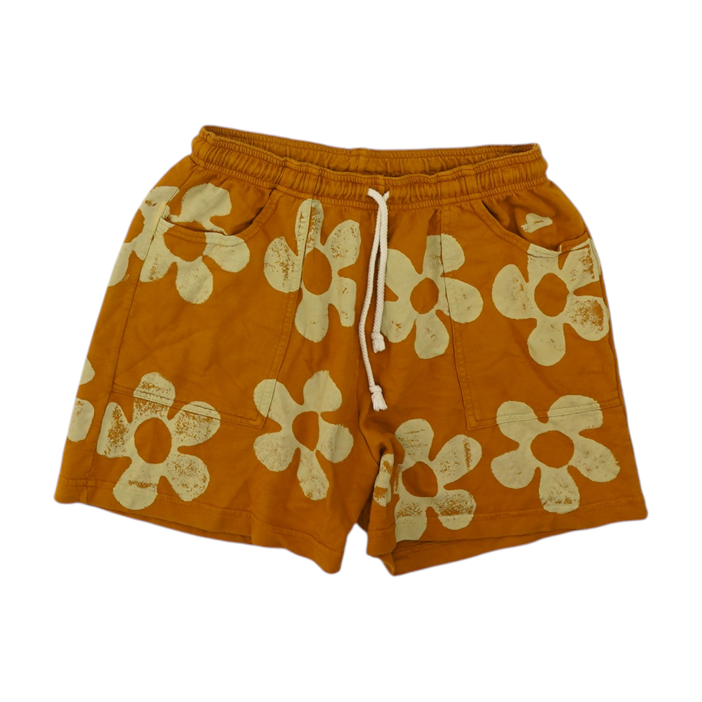 Orange Floral Casual Shorts