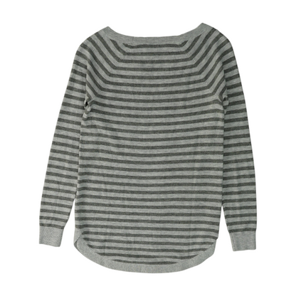 Gray Striped Pullover Sweater