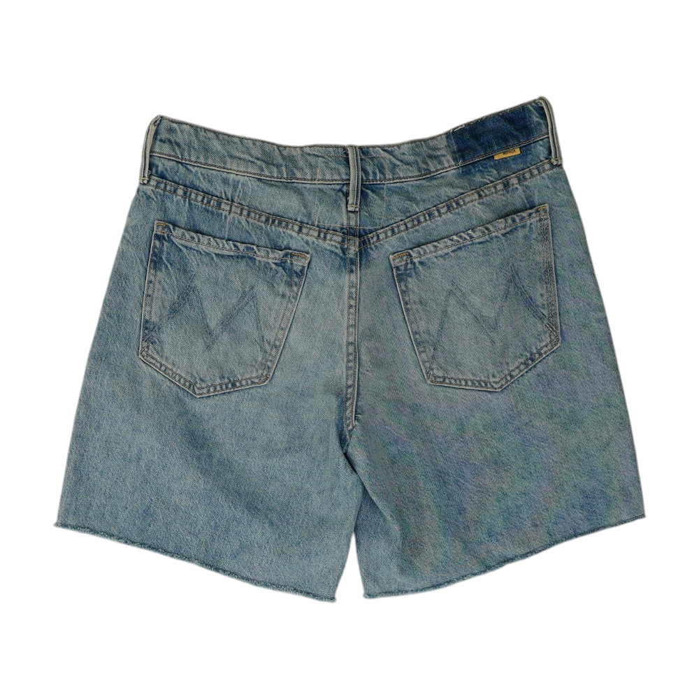 Blue Solid Denim Shorts