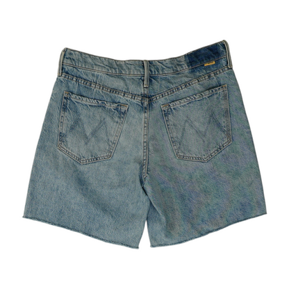 Blue Solid Denim Shorts