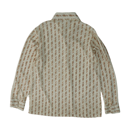 White Striped Long Sleeve Button Down