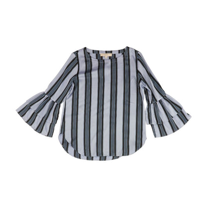 Blue Striped Long Sleeve Blouse
