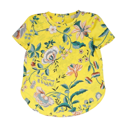 Yellow Petite Floral Blouse