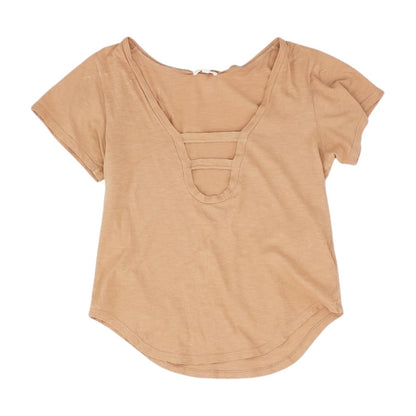 Peach Solid Knit Top