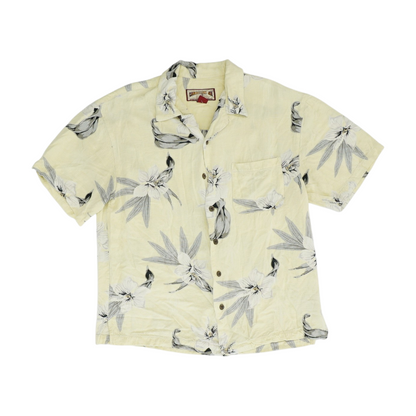 Vintage Yellow Tropical Short Sleeve Button Down
