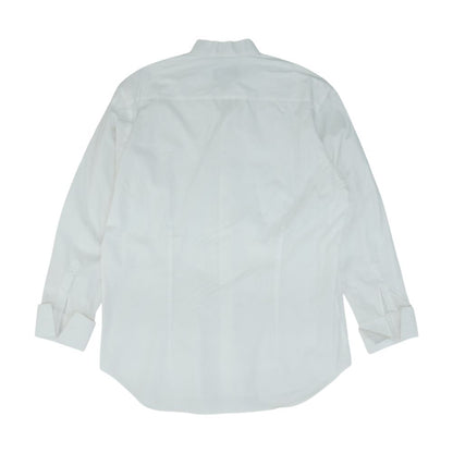 Vintage White Solid Long Sleeve Button Down