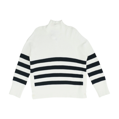White Striped Pullover Sweater