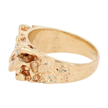 1/3 Ct 10K Gold Three Round Diamond Nugget Band