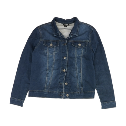 Blue Solid Denim Jacket