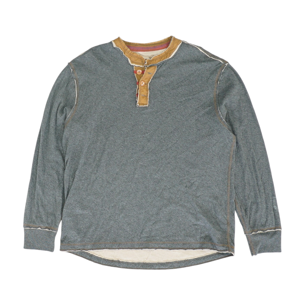 Gray Solid Henley T-Shirt