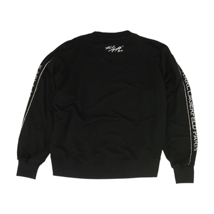 Black Solid Sweatshirt Pullover