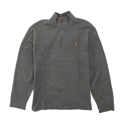 Gray Solid 1/4 Zip Sweater