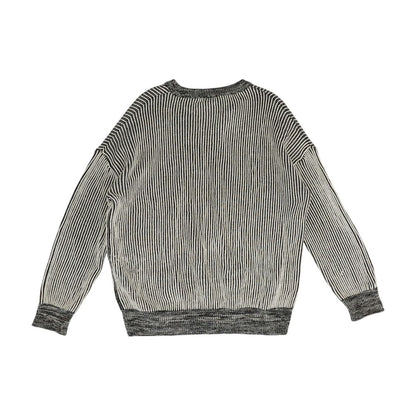 White Striped Crewneck Sweater
