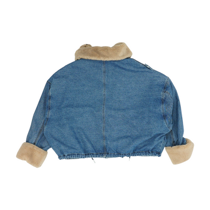 Blue Solid Denim Jacket