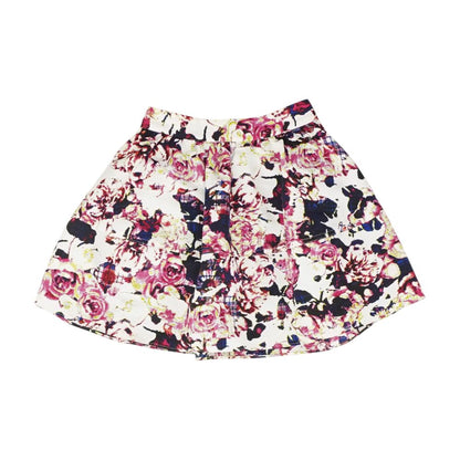 White Floral Midi Skirt