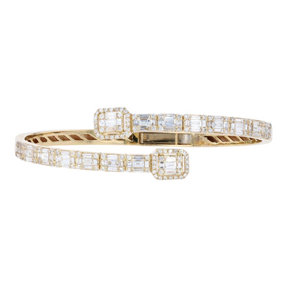 3 ctw 14K Yellow Gold Diamond Cuff Bracelet