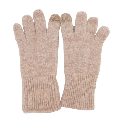 Beige 100% Cashmere Gloves