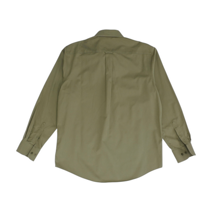 Green Solid Long Sleeve Button Down
