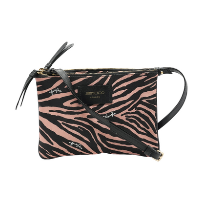Candice Crossbody Pink Zebra Nylon Crossbody Bag