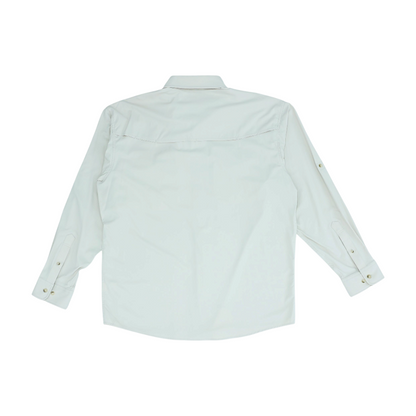 Beige Solid Long Sleeve Button Down