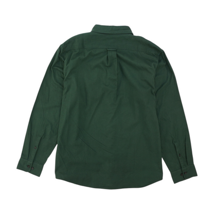 Green Solid Flannel Button Down