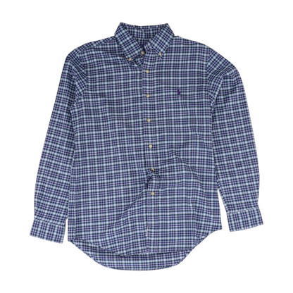 Blue Plaid Long Sleeve Button Down