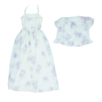 Vintage Purple Floral Midi Dress