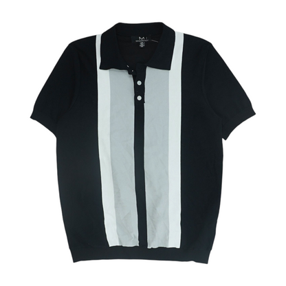 Black Striped Short Sleeve Polo