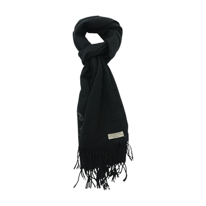 Black Equestrian Knight Crest Scarf