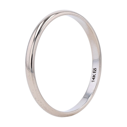 14K White Gold Band Ring