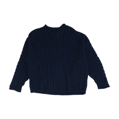 Navy Solid Pullover Sweater