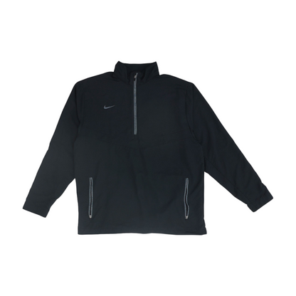Black Solid 1/4 Zip Pullover