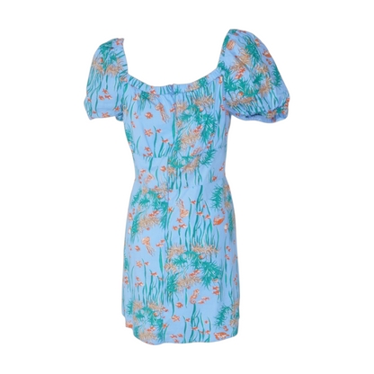 Blue Print Mini Dress