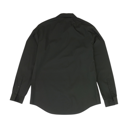 Black Solid Long Sleeve Button Down