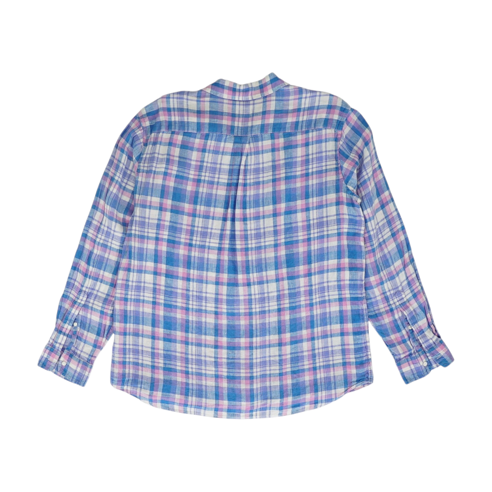 Blue Plaid Long Sleeve Button Down