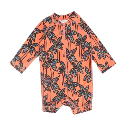 Coral Graphic One-Piece