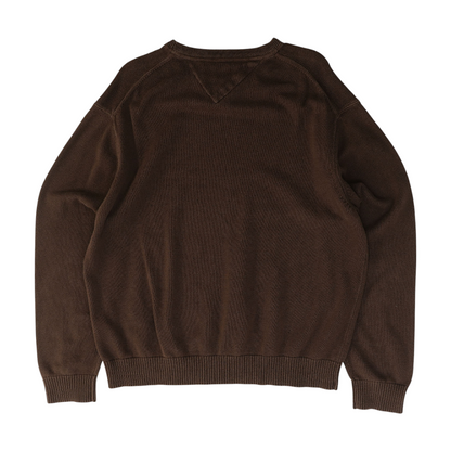 Brown Solid Pullover Sweater