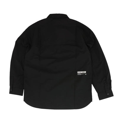 Black Solid Long Sleeve Button Down