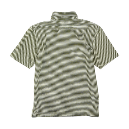 Green Striped Short Sleeve Polo