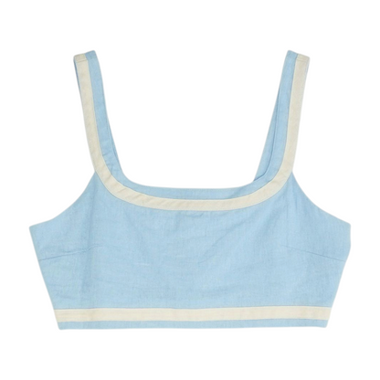 Blue Cropped Blouse