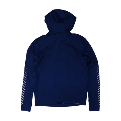 Blue Solid Hoodie Pullover
